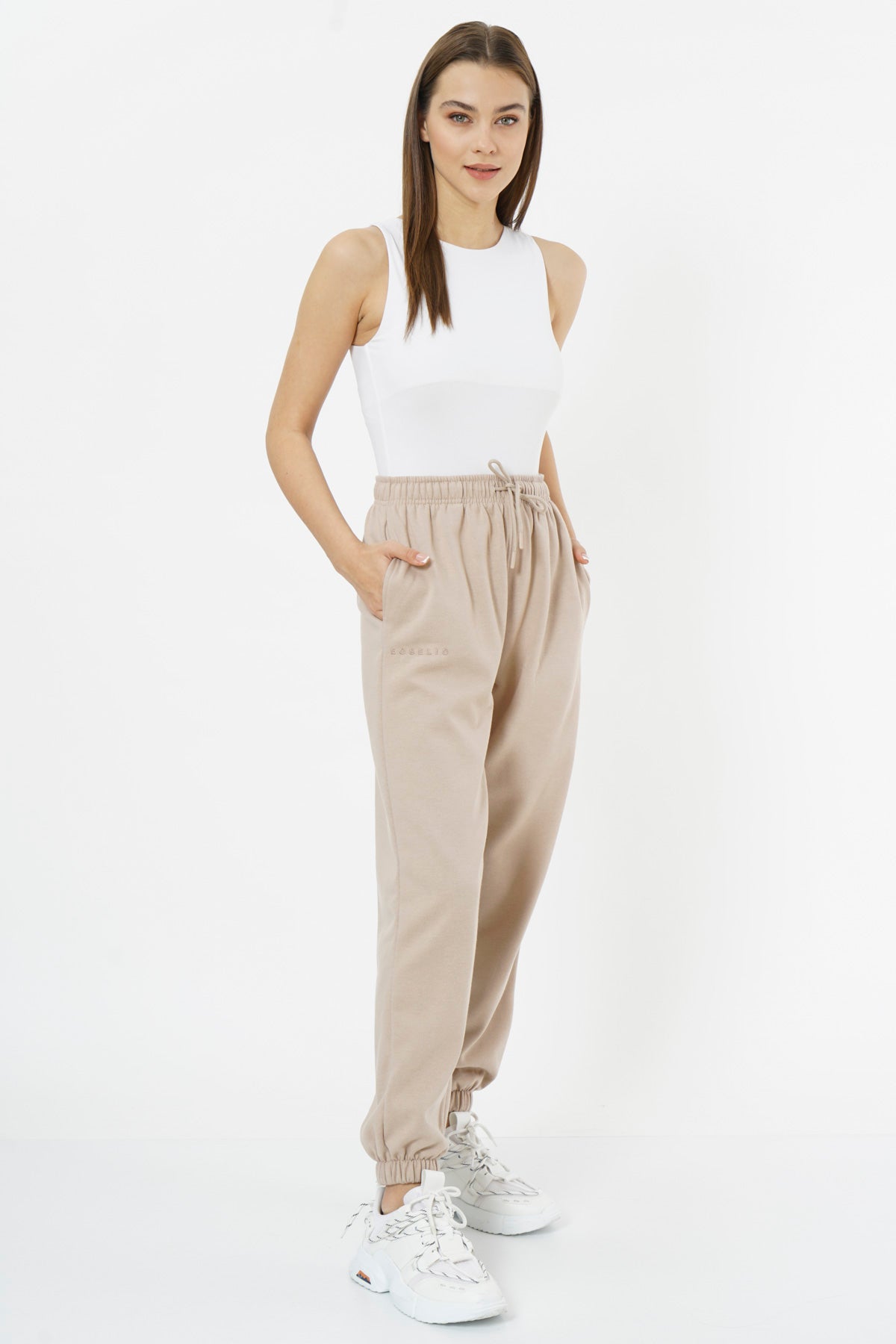 Oversized Sweatpants for Women / Biscotti