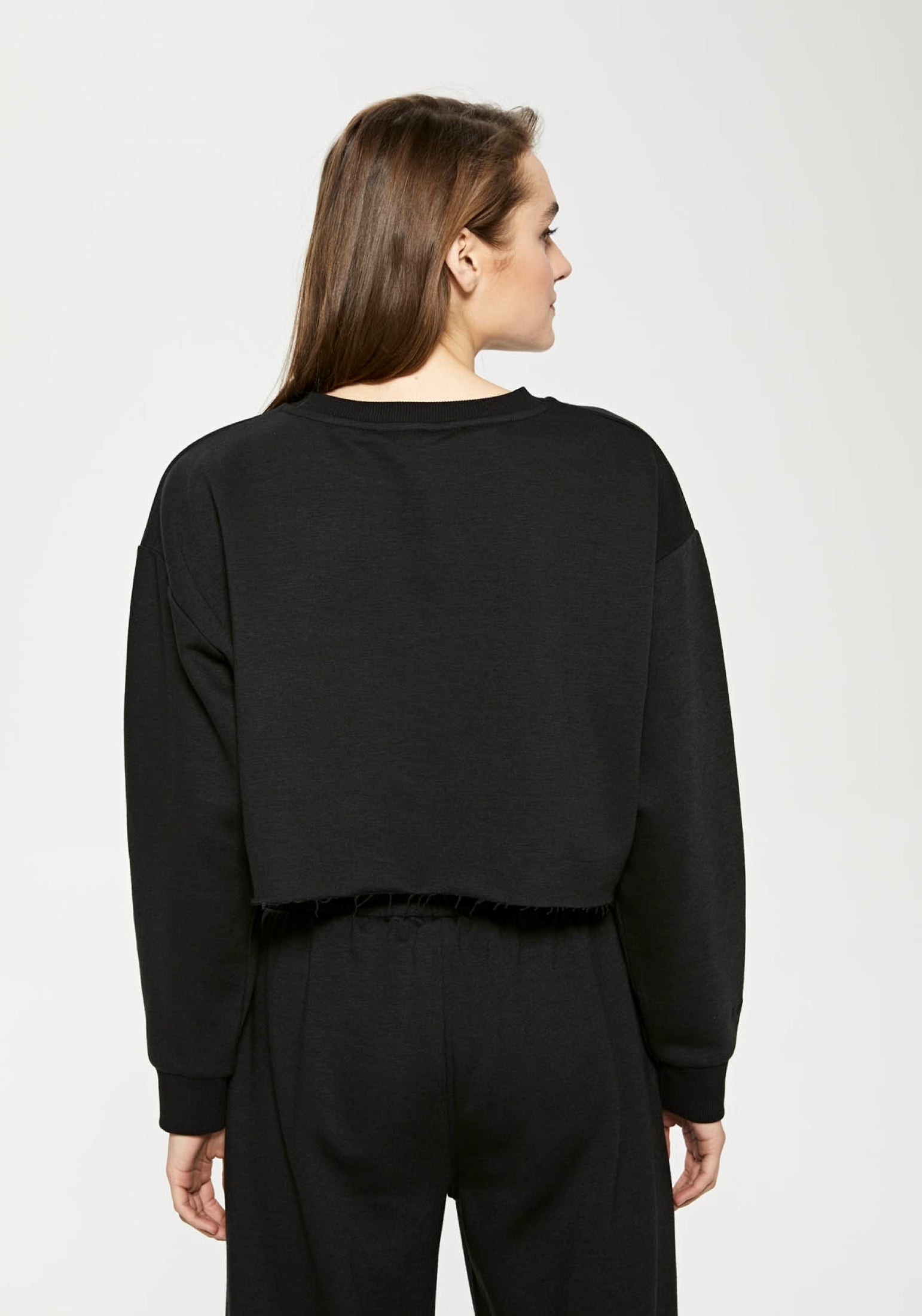 Sudadera corta con cuello redondo Elevate - Gris aireado