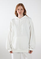 Übergroßer Hoodie / Wolkenweiß