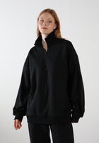 Half-Zip Pullover Sweatshirt / Inky Black
