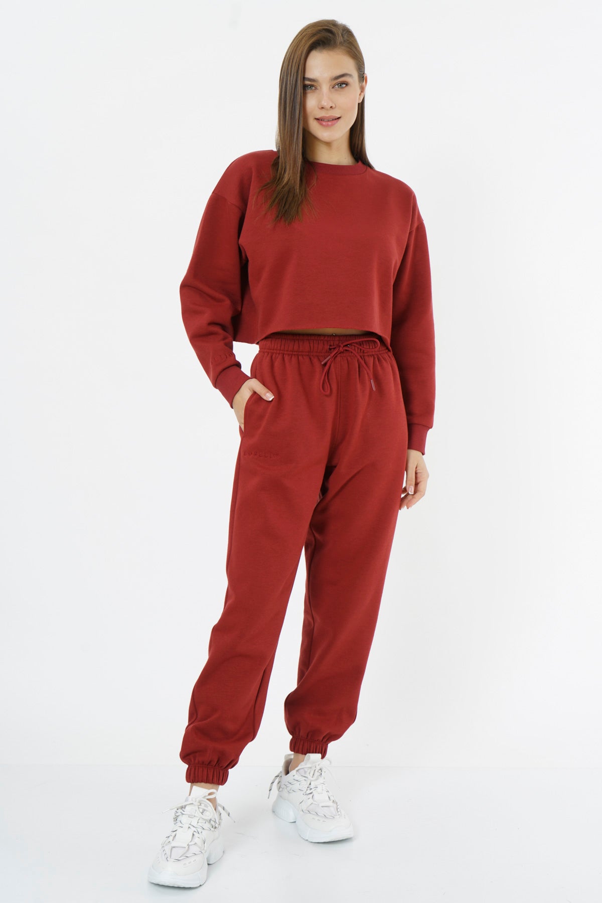 Oversized Sweatpants for Women / Burgundy