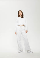 Oversized Wide Leg Palazzo Pants / Grey Marl