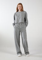 Oversized Wide Leg Palazzo Pants / Moon Grey
