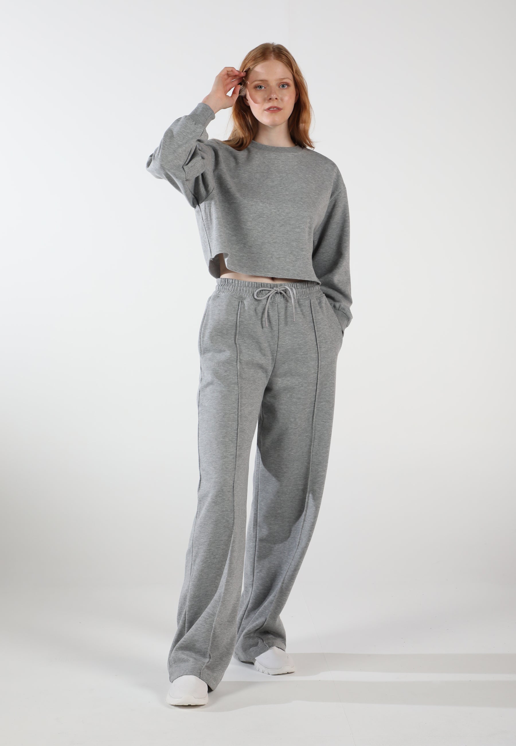 Oversized Wide Leg Palazzo Pants / Moon Grey