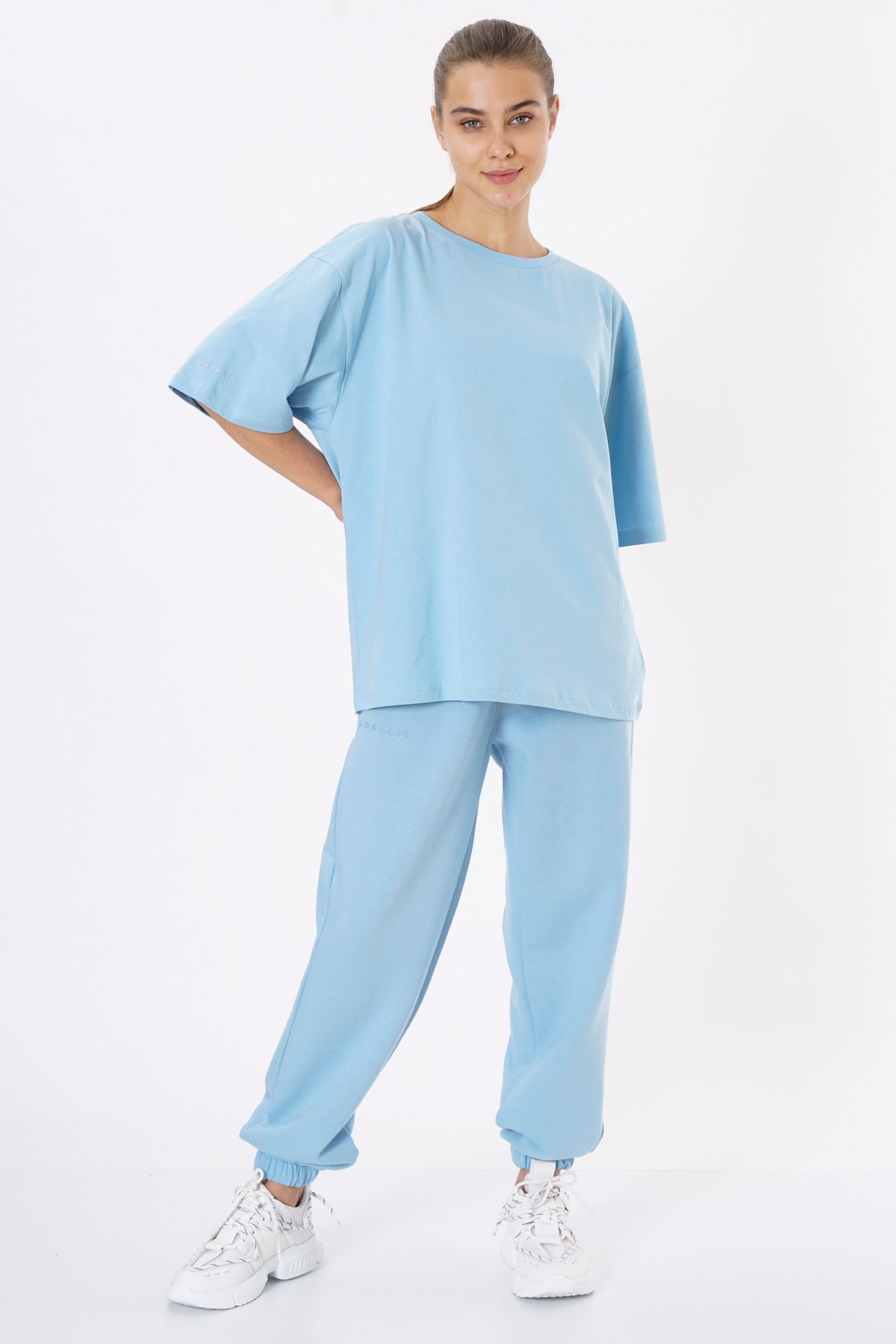 Pantalones de Chándal Oversize para Mujeres / Azul hielo