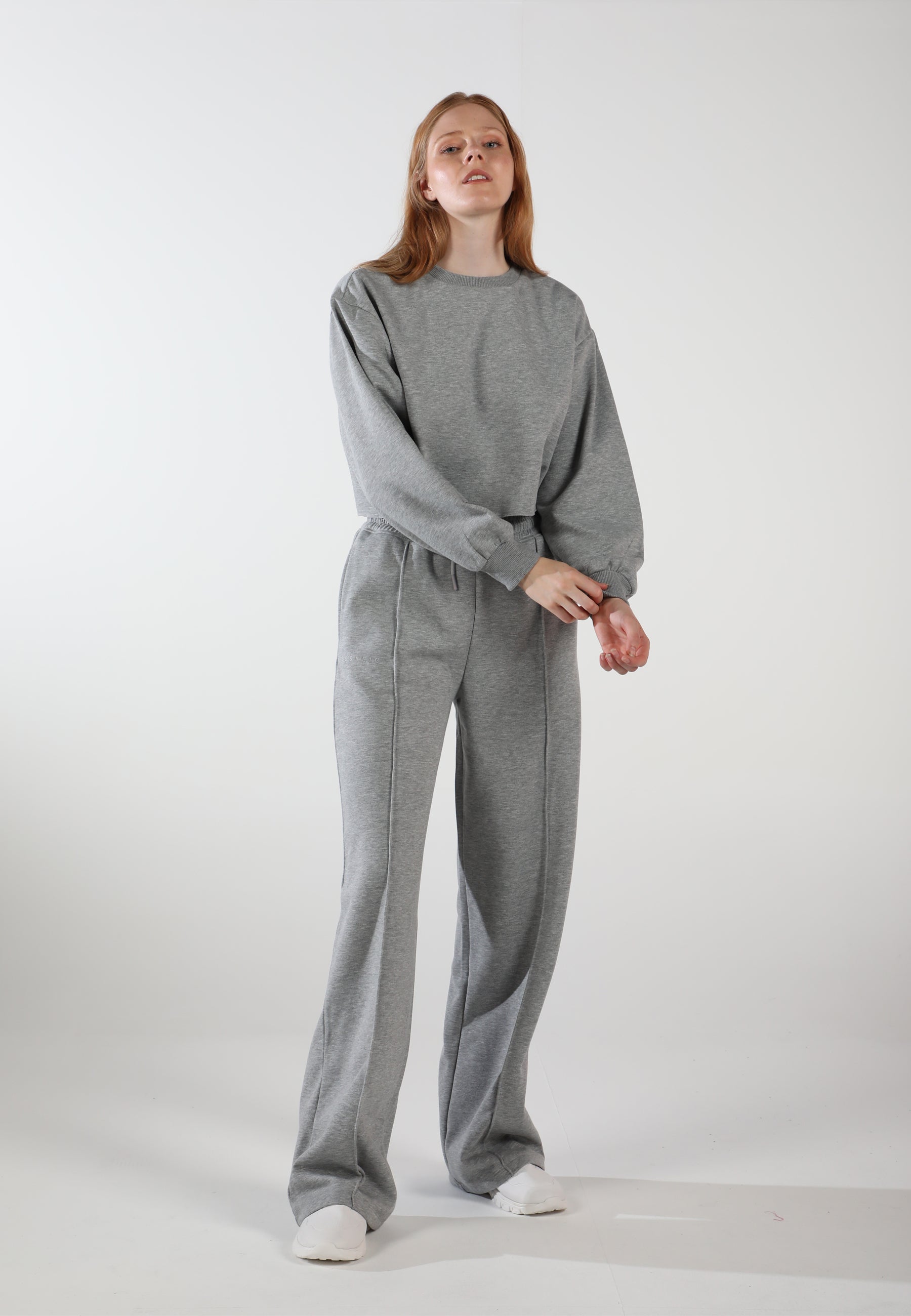 Oversized Wide Leg Palazzo Pants / Moon Grey