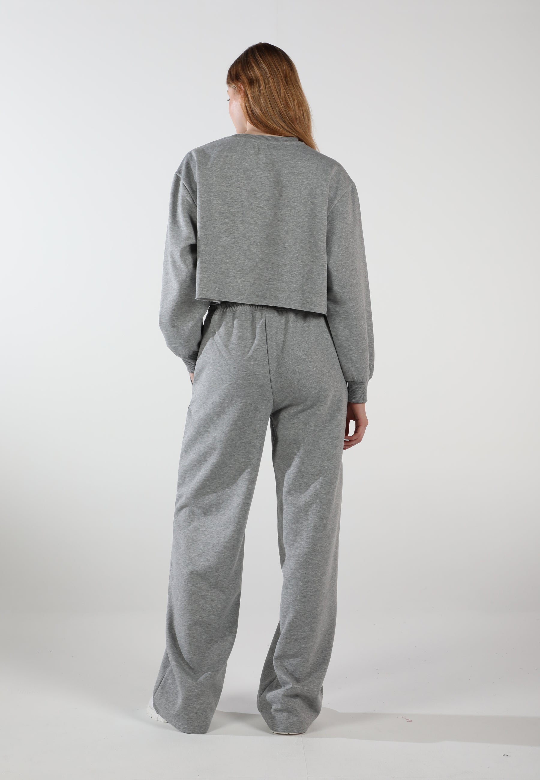 Oversized Wide Leg Palazzo Pants / Moon Grey