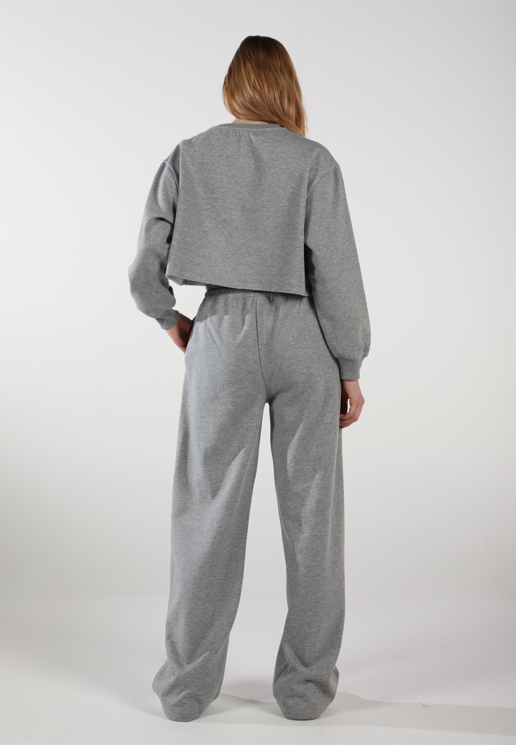 Oversized Wide Leg Palazzo Pants / Moon Grey