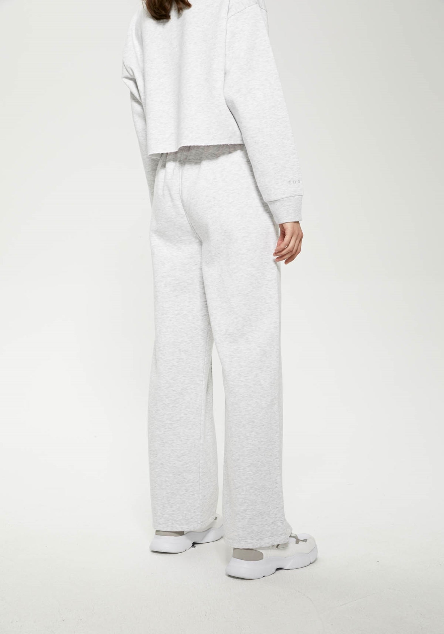 Oversized Wide Leg Palazzo Pants / Grey Marl