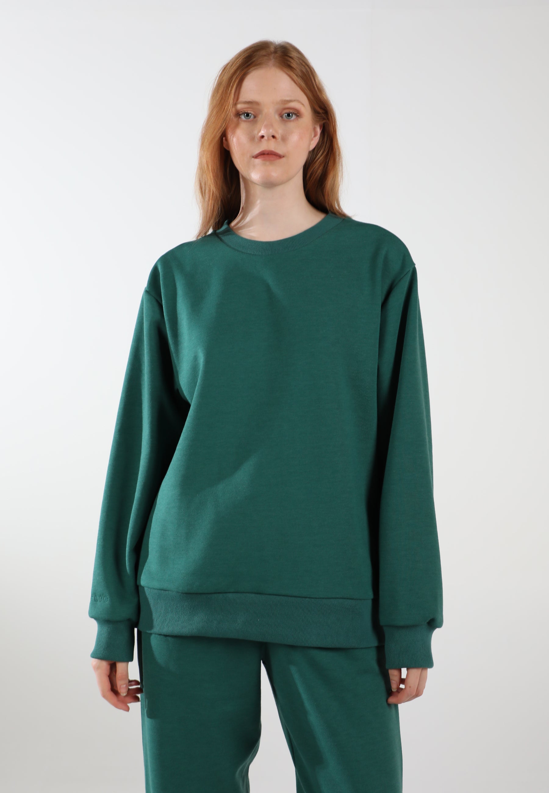 Oversized Crewneck Sweatshirt / Evergreen
