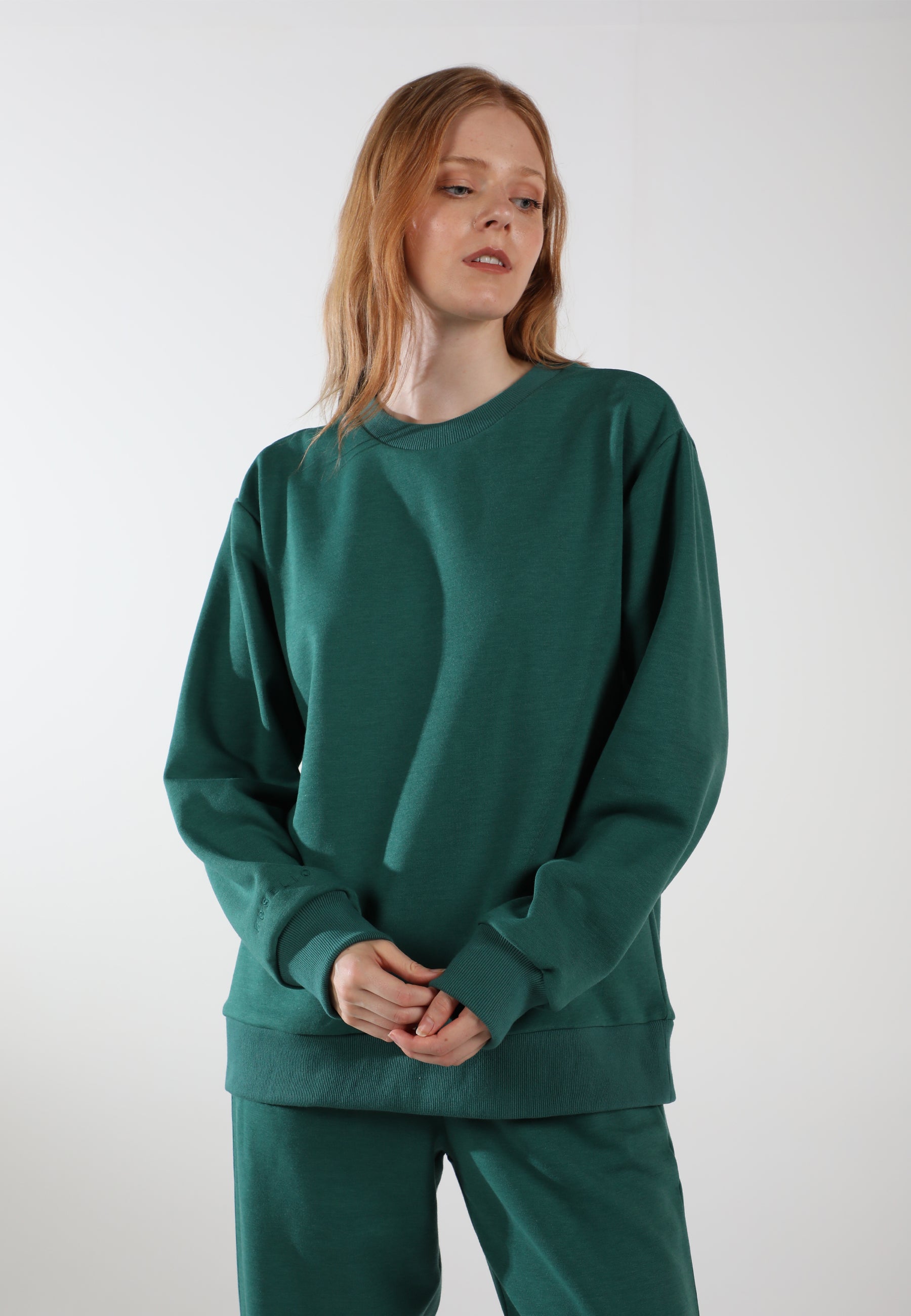 Oversized Crewneck Sweatshirt / Evergreen