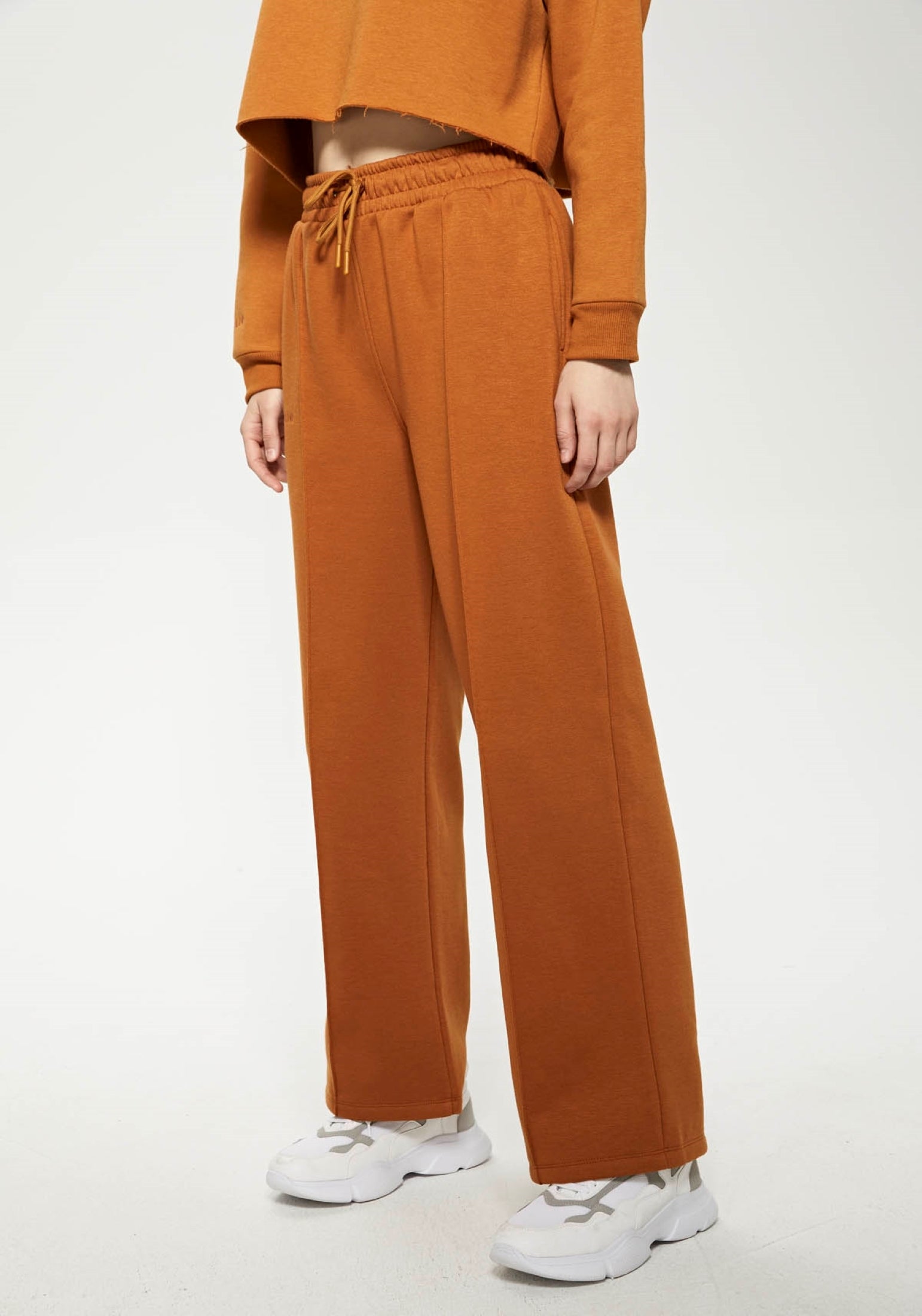 Oversized Wide Leg Palazzo Pants / Almond