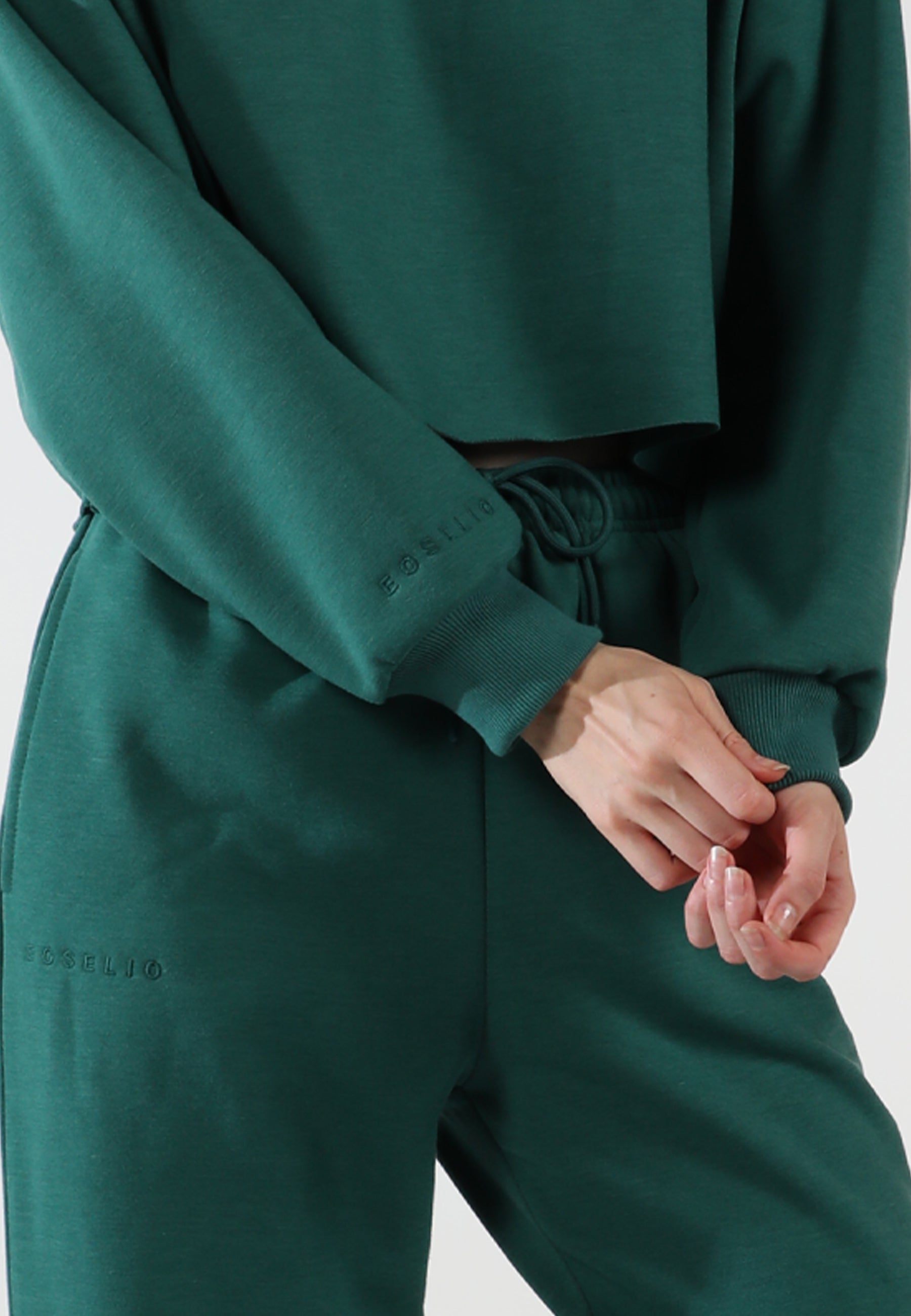 Cropped Crewneck Sweatshirt / Evergreen