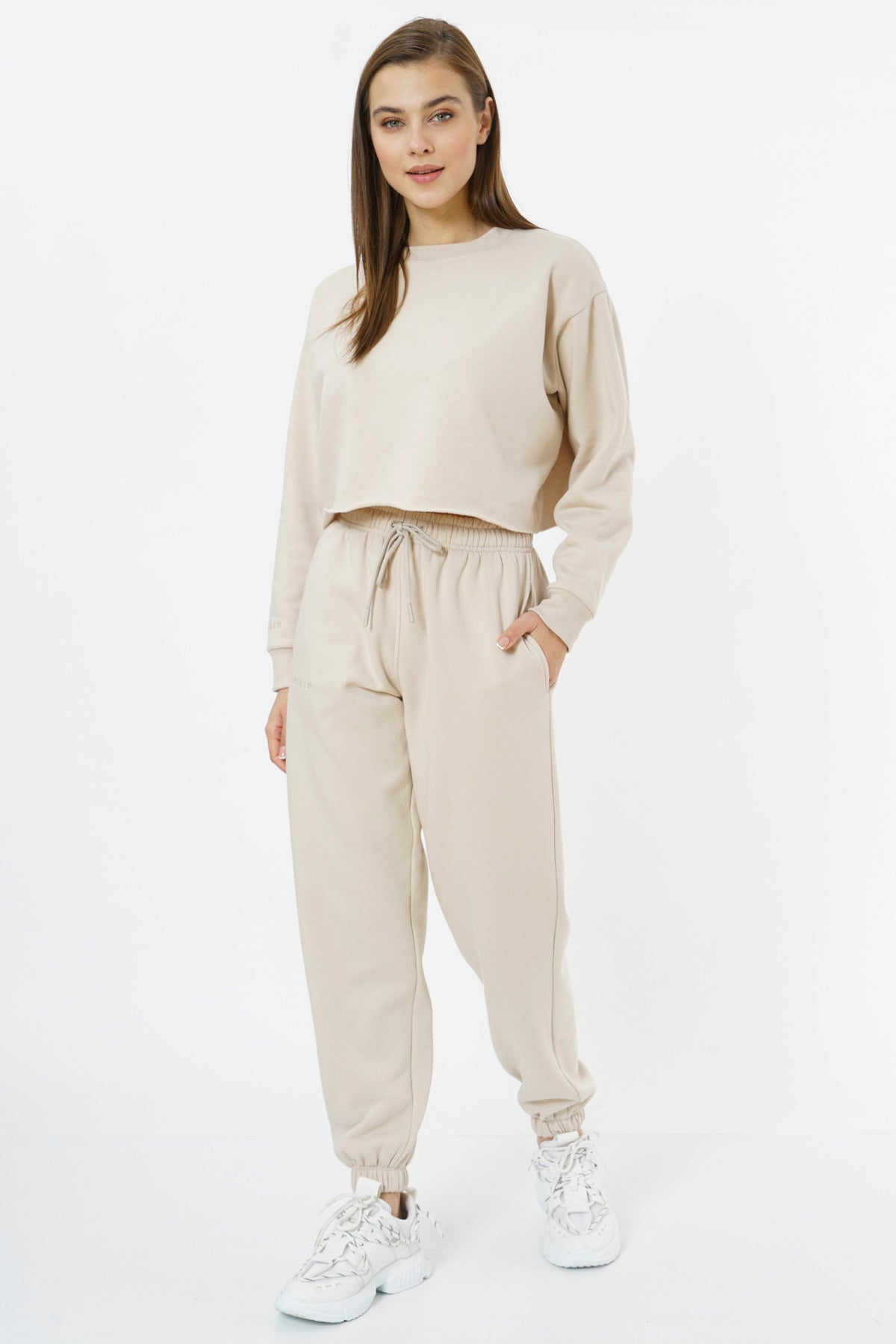 Oversized Sweatpants for Women / Beige