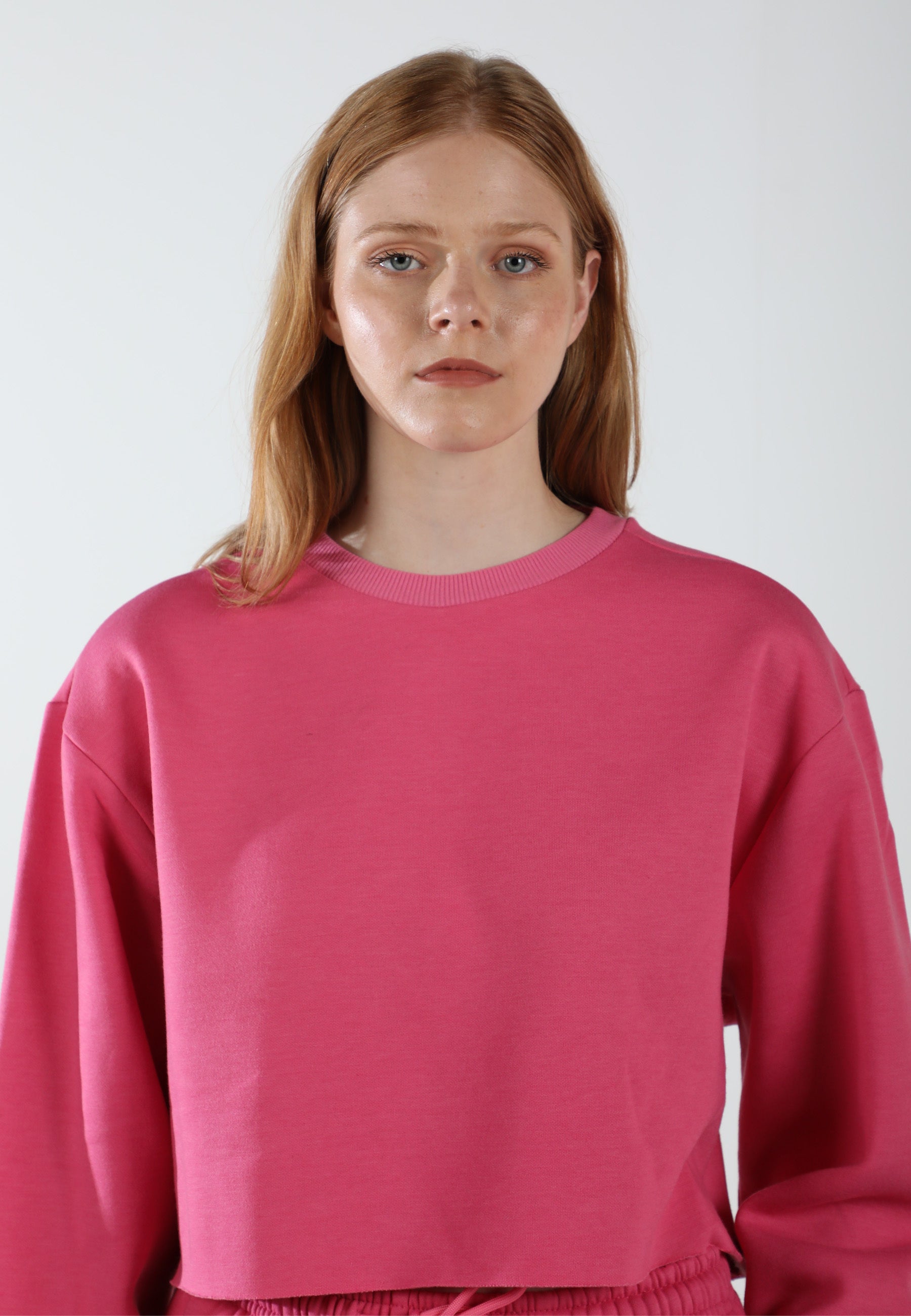 Cropped Crewneck Sweatshirt / Lover Pink