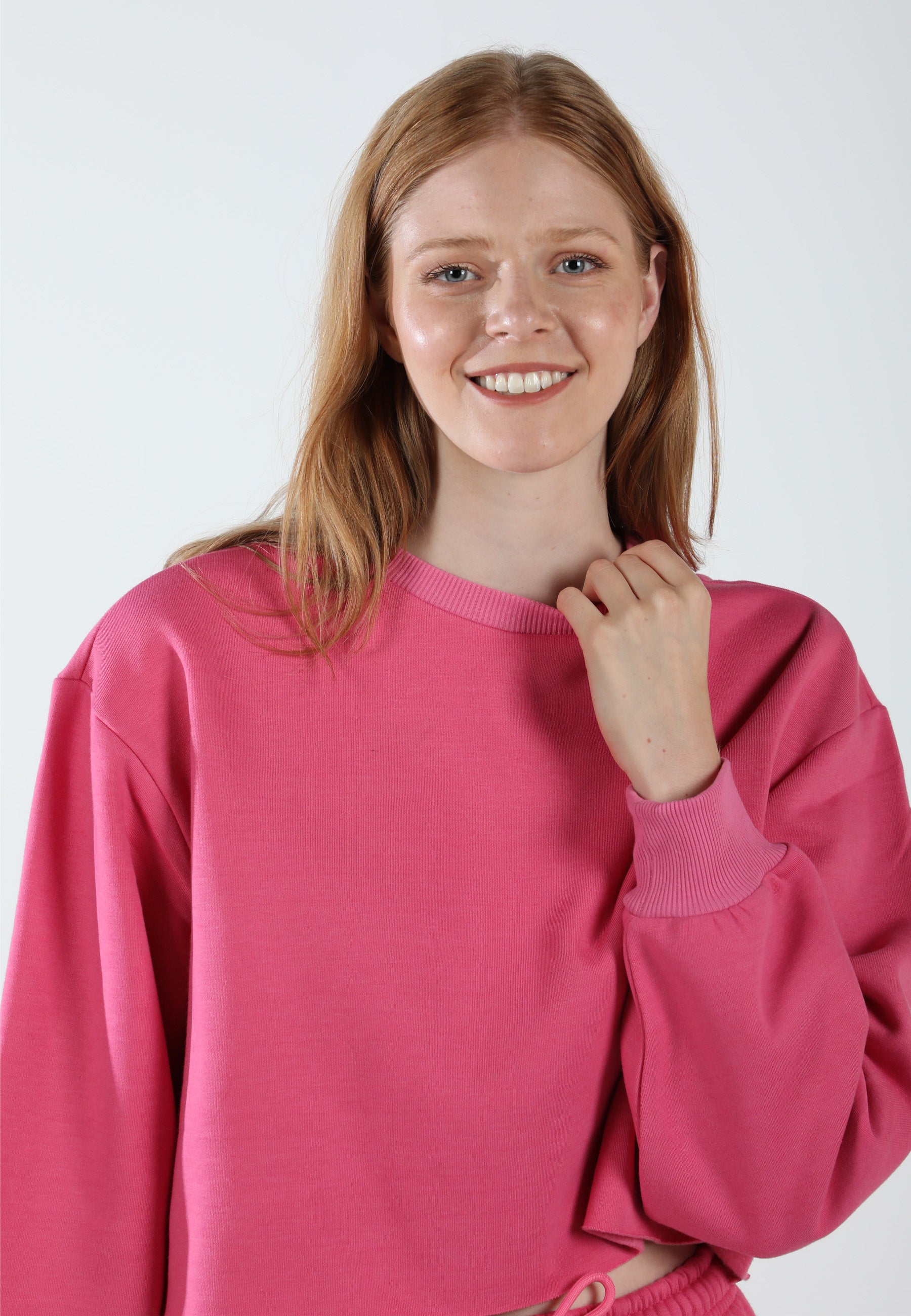 Cropped Crewneck Sweatshirt / Lover Pink