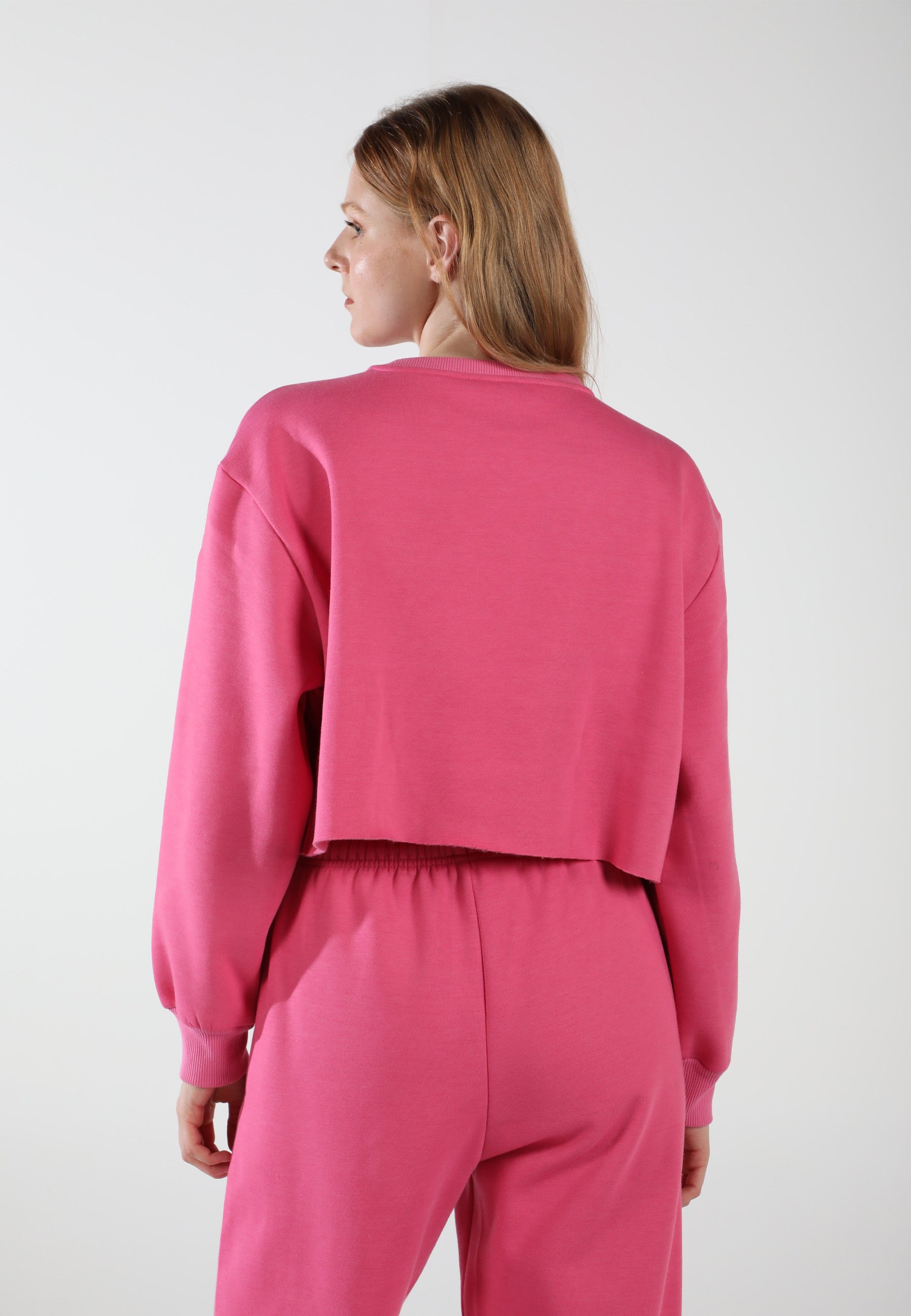 Cropped Crewneck Sweatshirt / Lover Pink