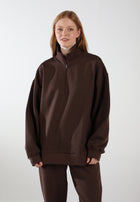 Half-Zip Pullover Sweatshirt / Espresso Brown