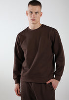 Oversized Crewneck Sweatshirt / Espresso Brown