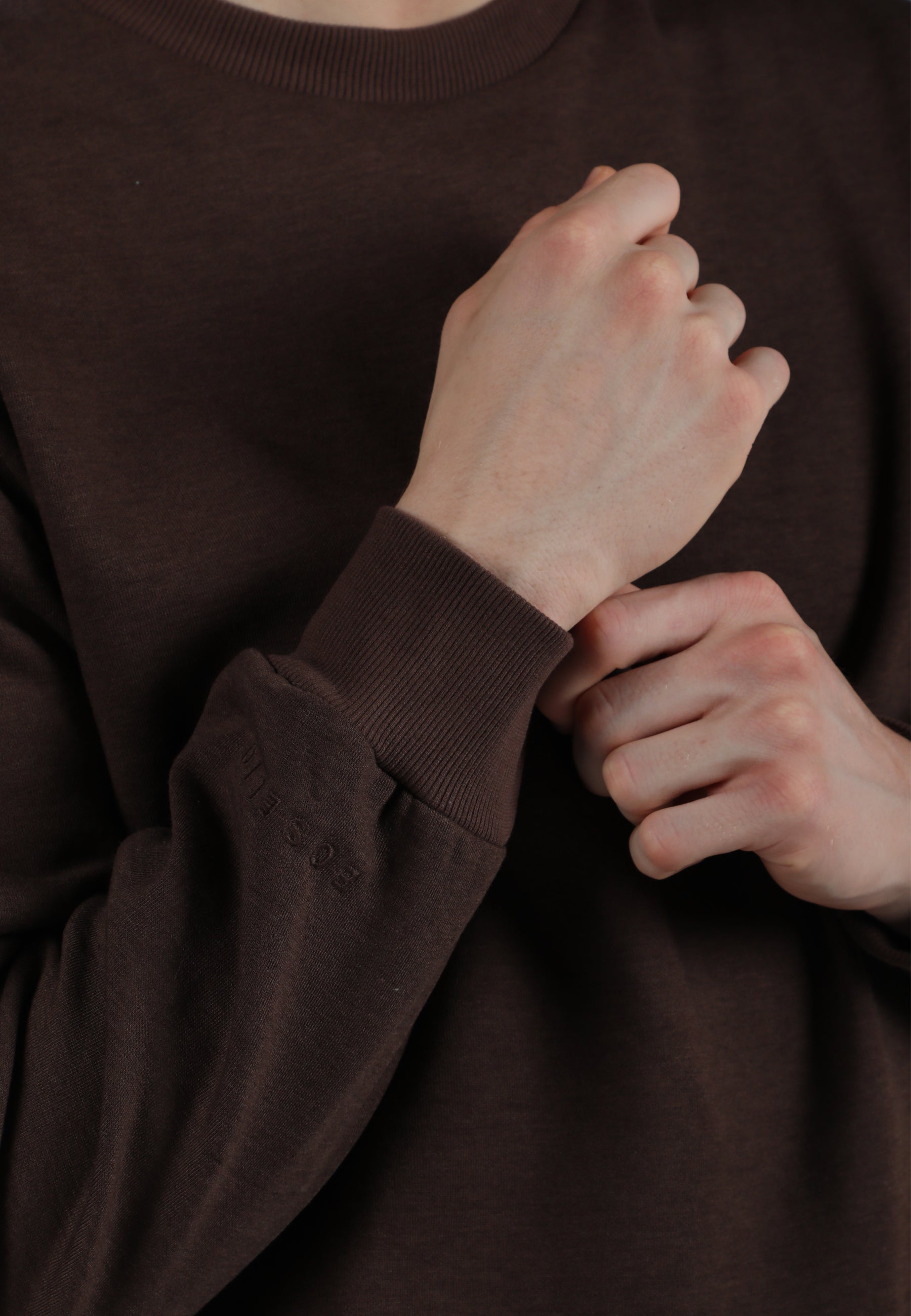 Oversized Crewneck Sweatshirt / Espresso Brown