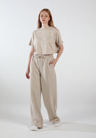Oversized Wide Leg Palazzo Pants / Creamy Beige