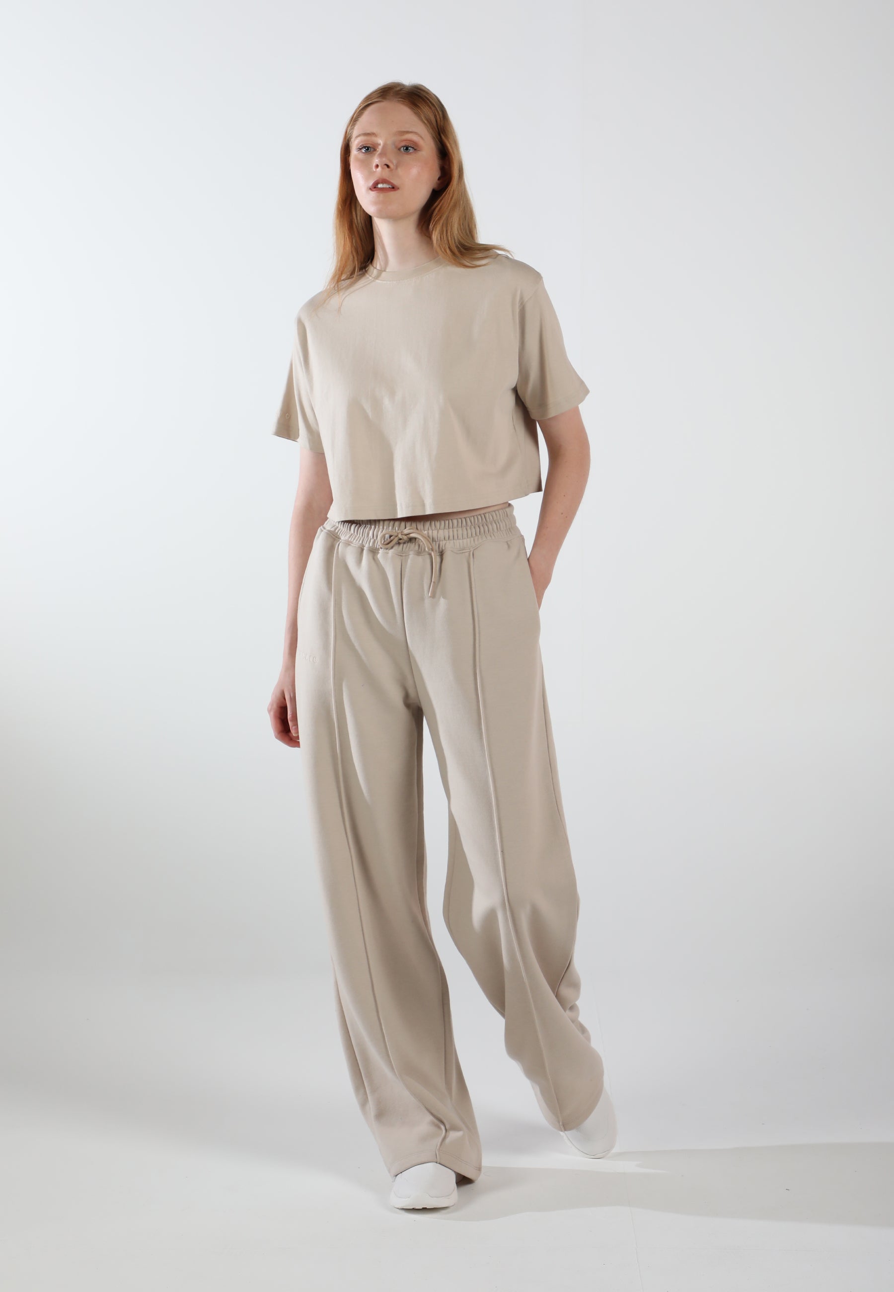 Oversized Wide Leg Palazzo Pants / Creamy Beige