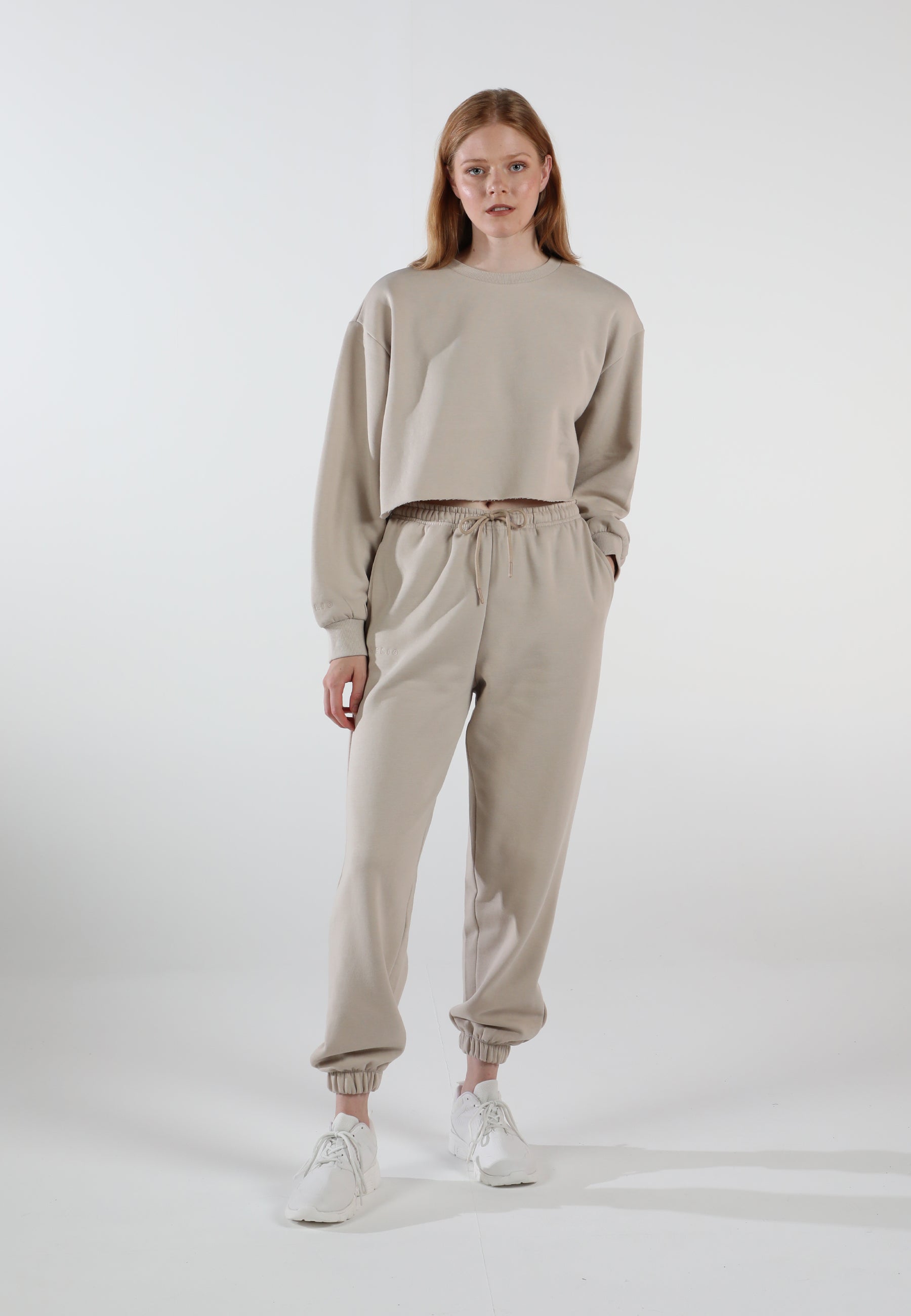 Pantalones de Chándal Oversize para Mujeres / Beige cremoso