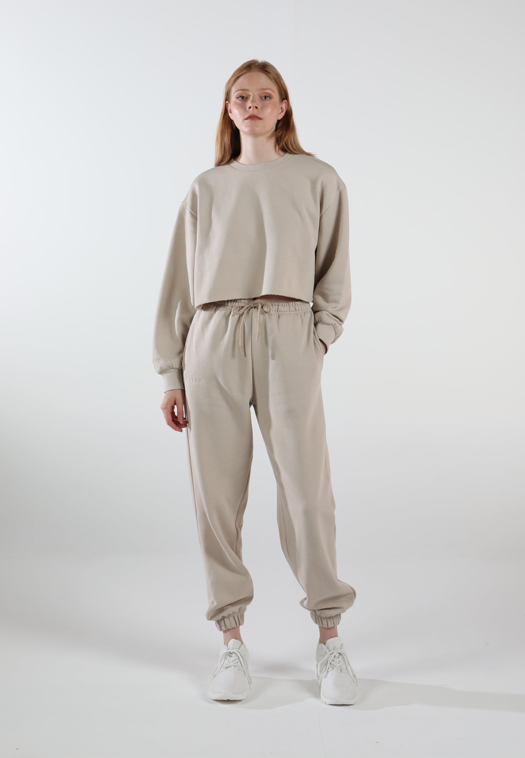 Pantalones de Chándal Oversize para Mujeres / Beige cremoso