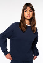 Crewneck Cropped Sweatshirt / Navy