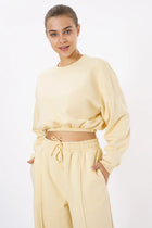Cropped Crewneck Sweatshirt / Lemon