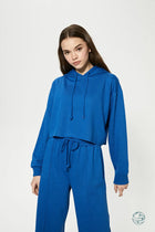Cropped Hoodie / Ocean Blue