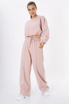 Oversized Wide Leg Palazzo Pants / Blush Pink