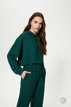 Cropped Hoodie / Forest Green