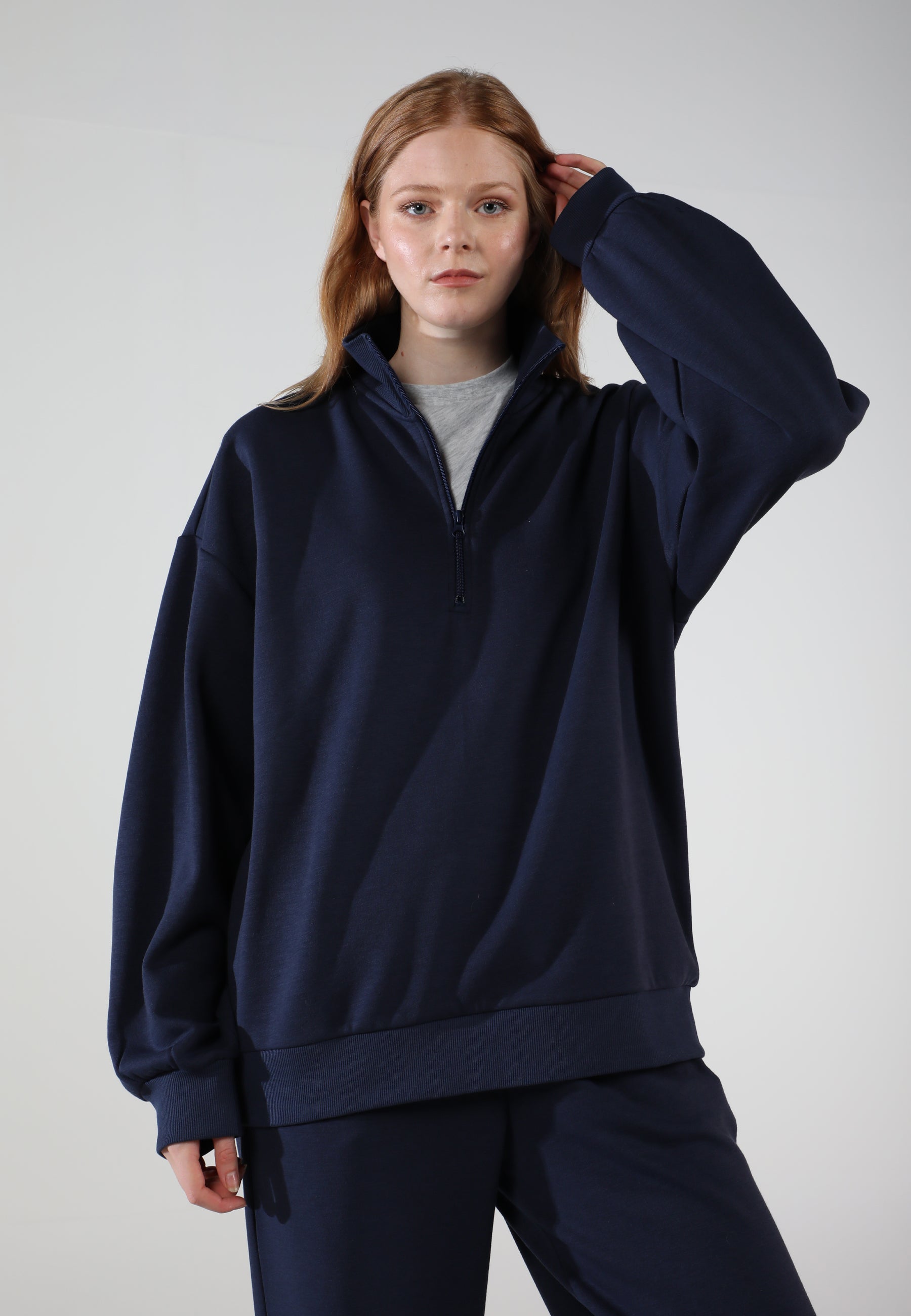 Half-Zip Pullover Sweatshirt / Midnight Navy