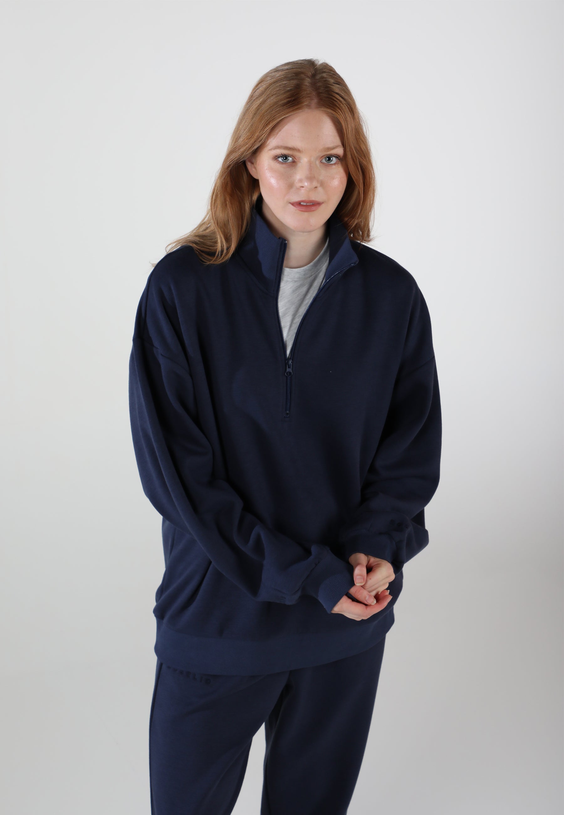 Half-Zip Pullover Sweatshirt / Midnight Navy
