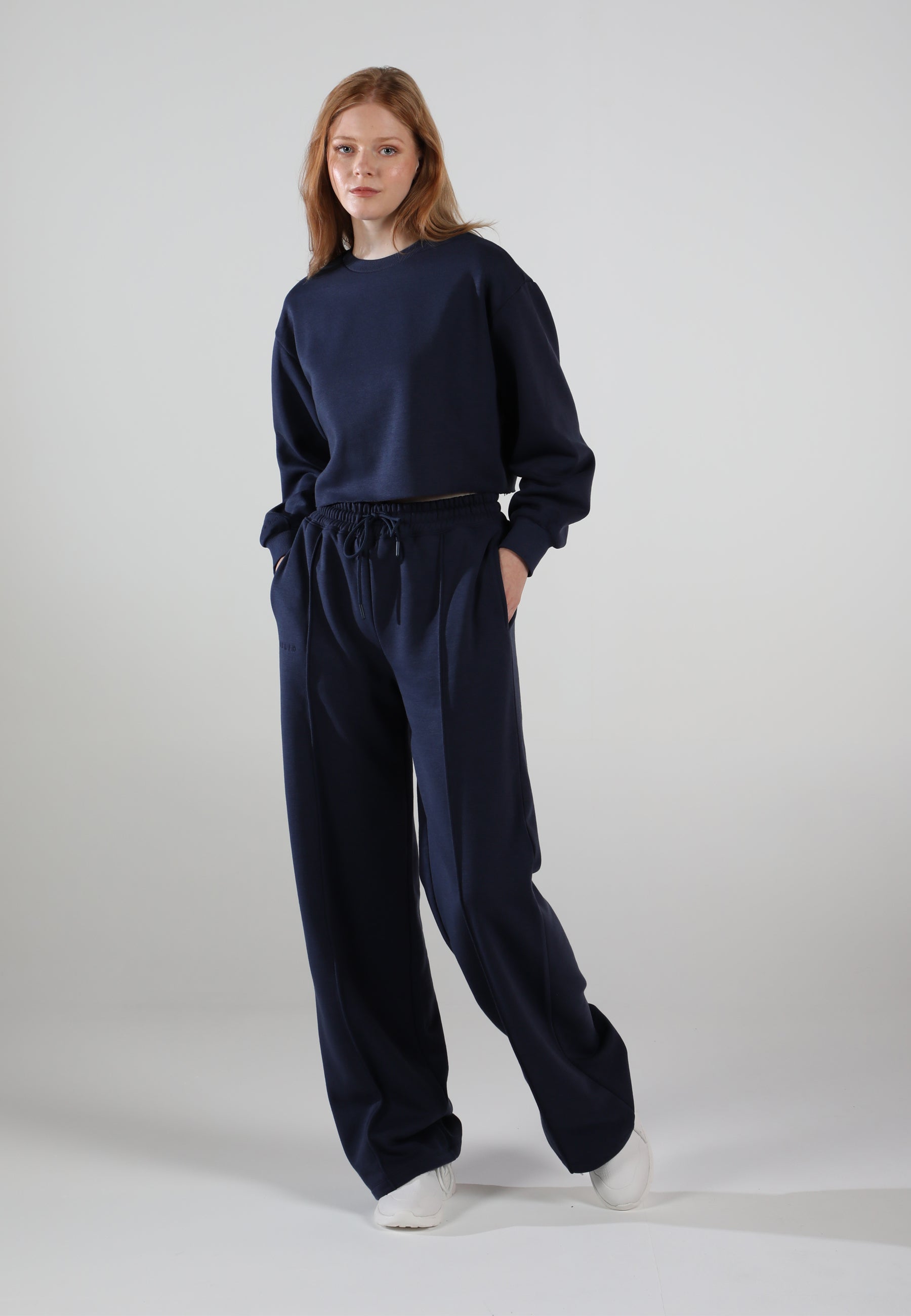 Oversized Wide Leg Palazzo Pants / Midnight Navy