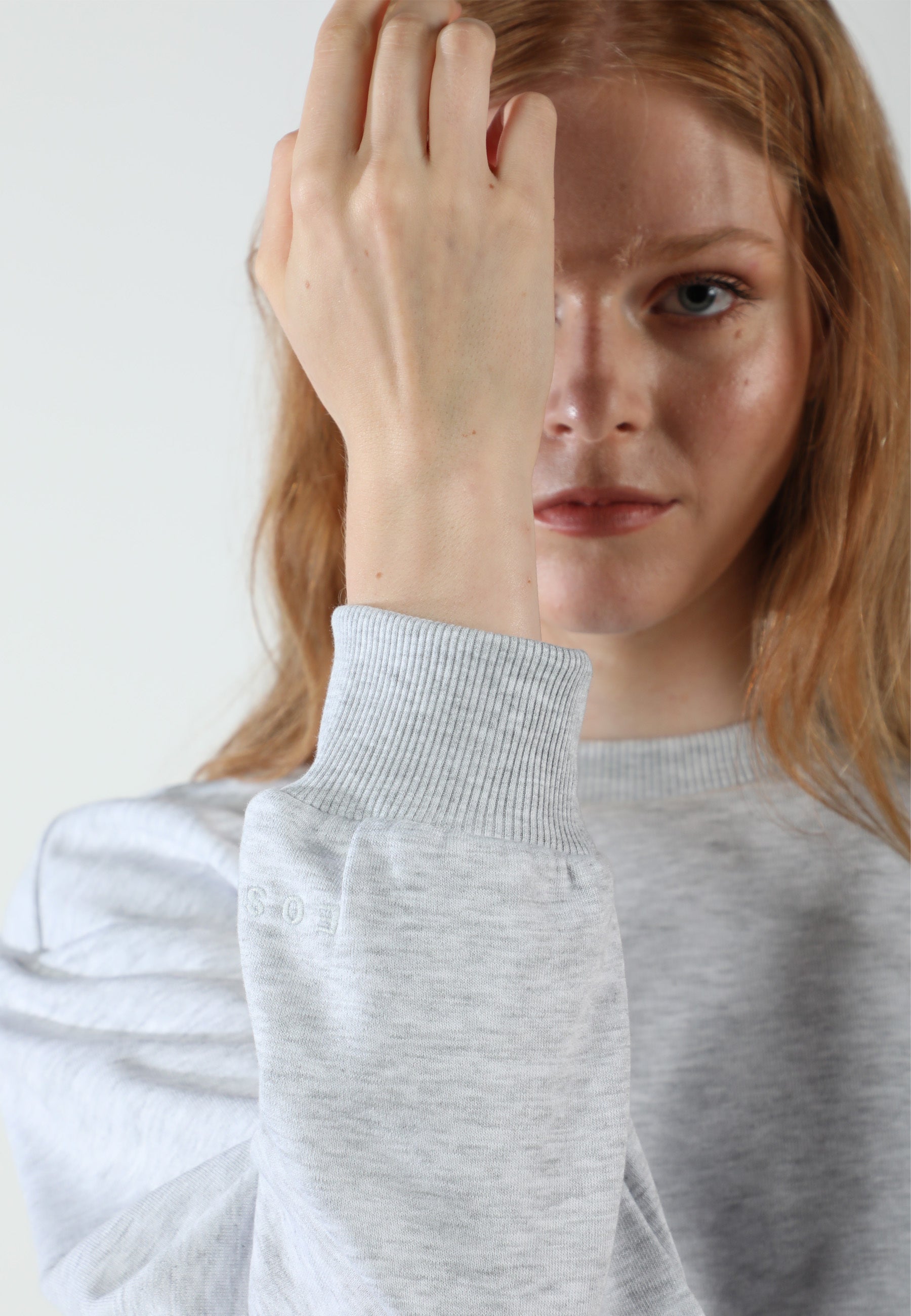 Cropped Crewneck Sweatshirt / Airy Grey