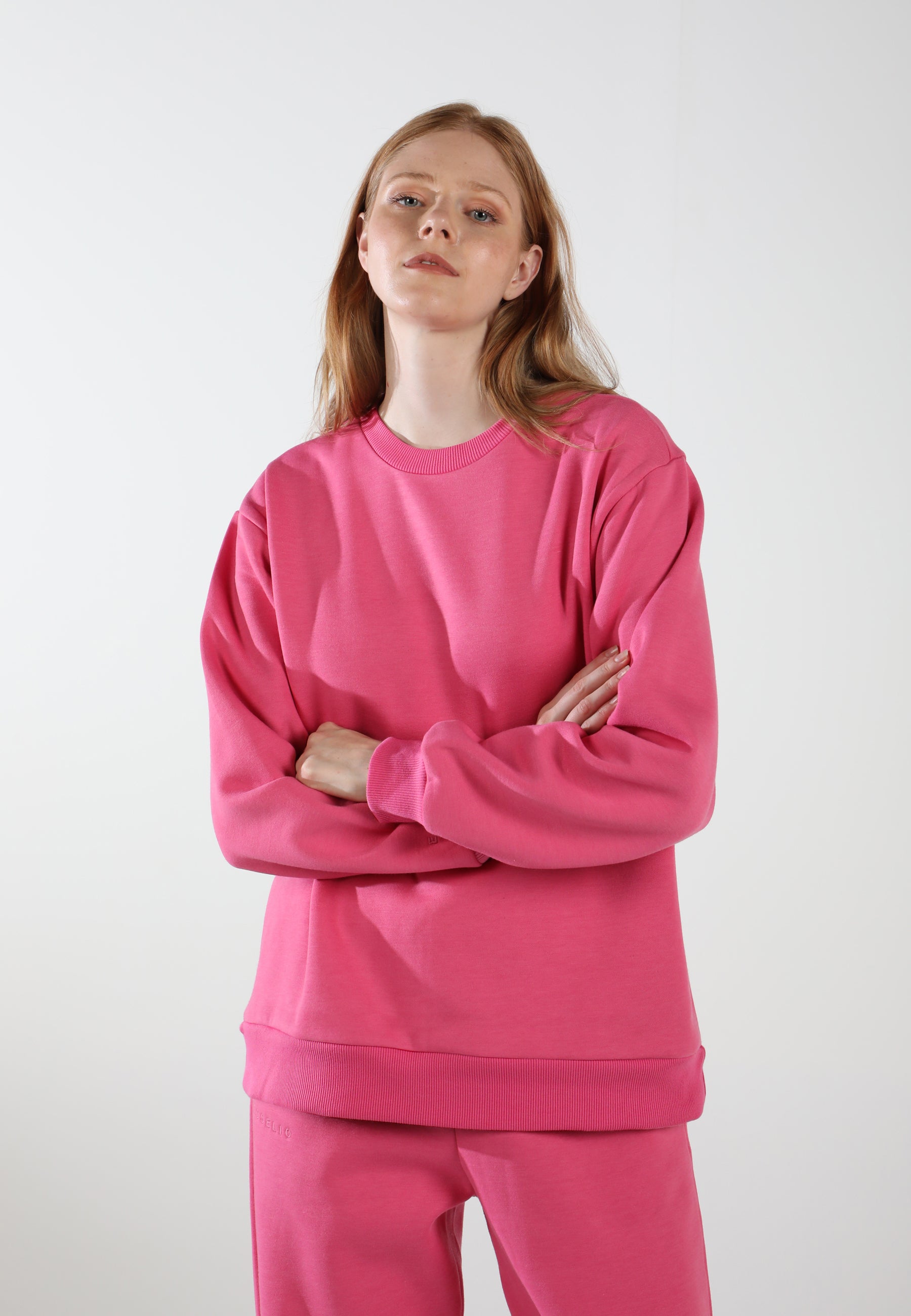 Übergroßes Rundhals-Sweatshirt / Lover Pink