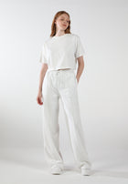 Oversized Wide Leg Palazzo Pants / Cloudy White