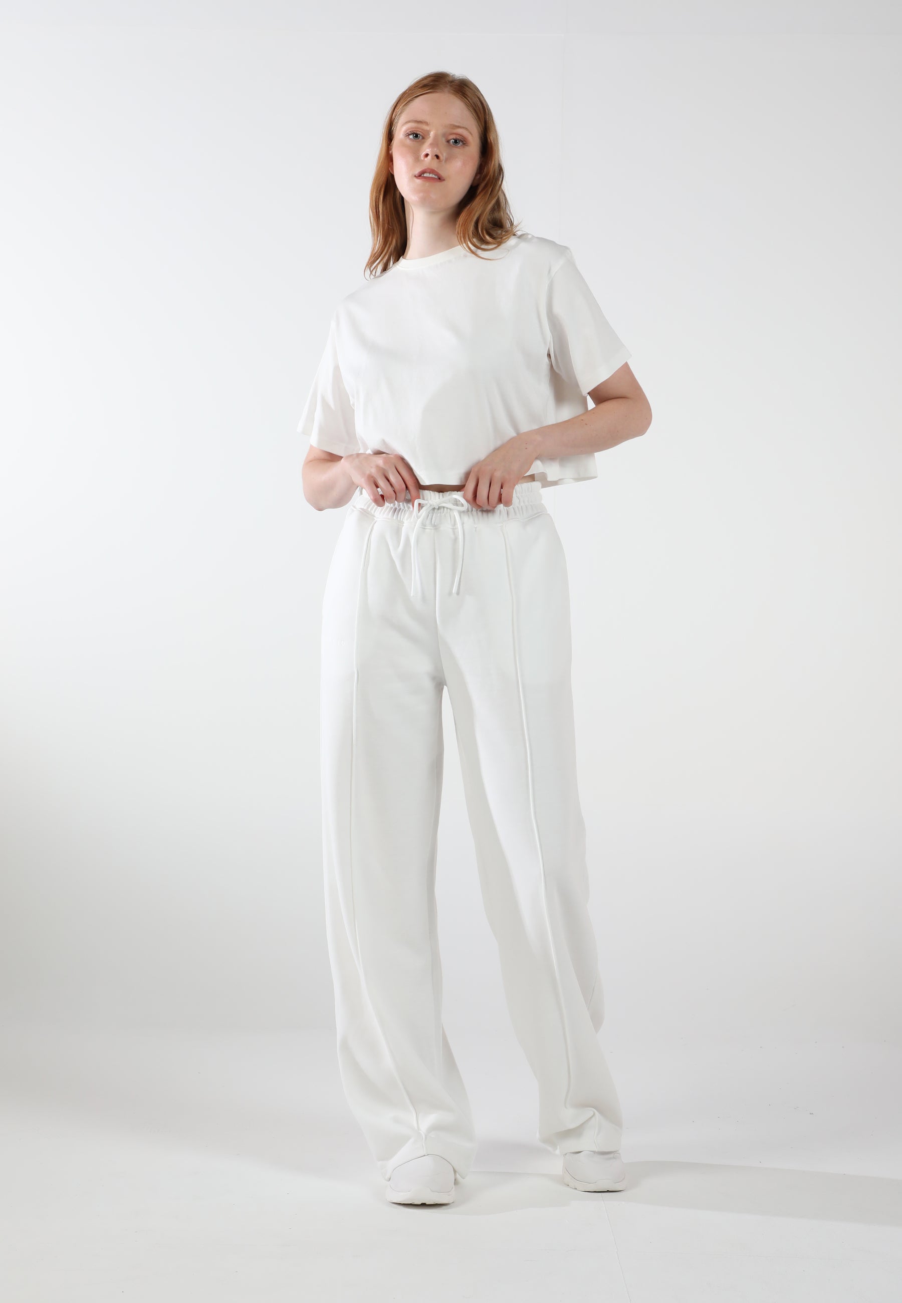 Oversized Wide Leg Palazzo Pants / Cloudy White