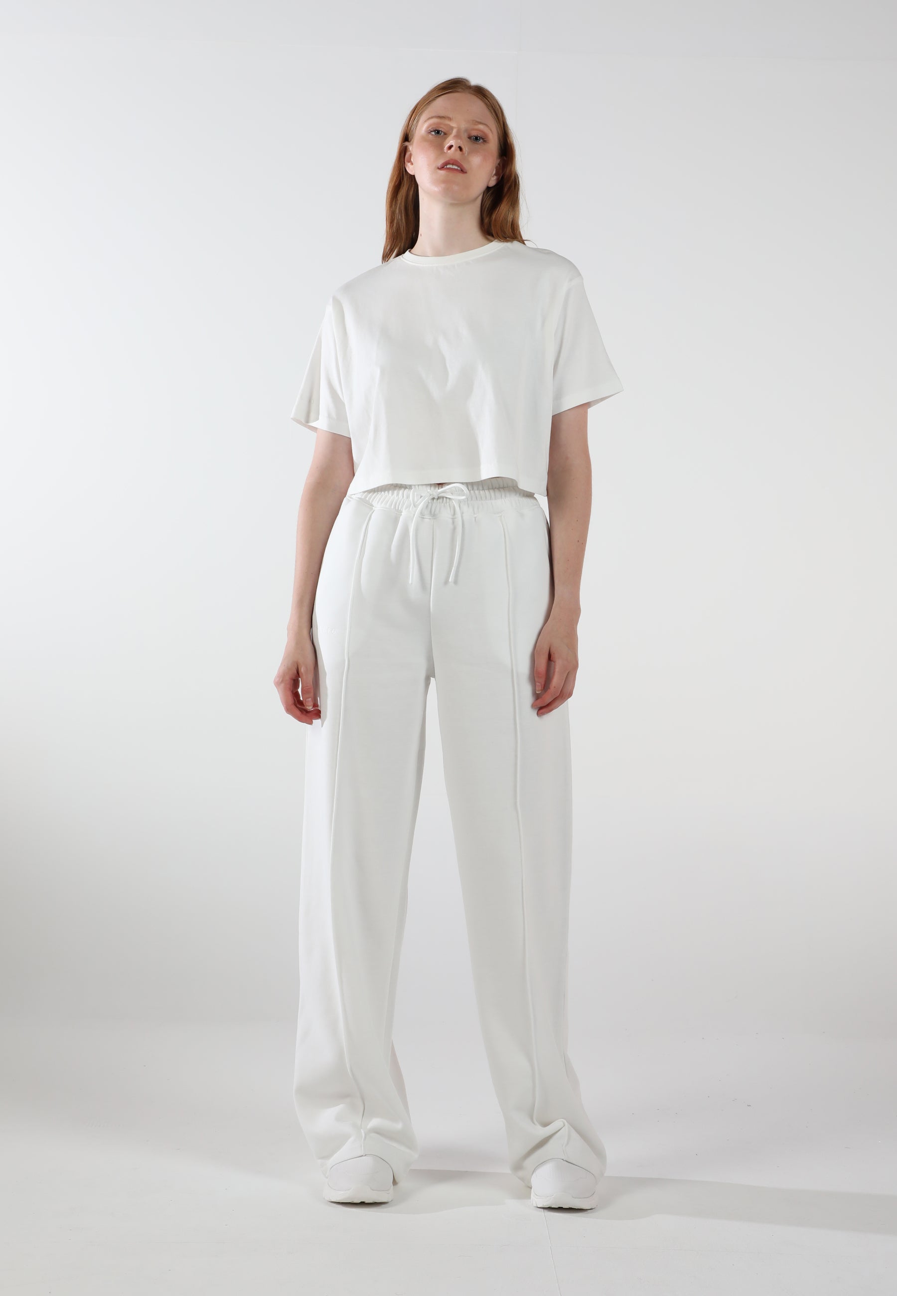 Oversized Wide Leg Palazzo Pants / Cloudy White