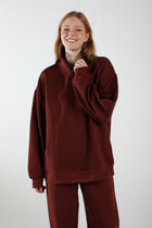 Half-Zip Pullover Sweatshirt / Burgundy