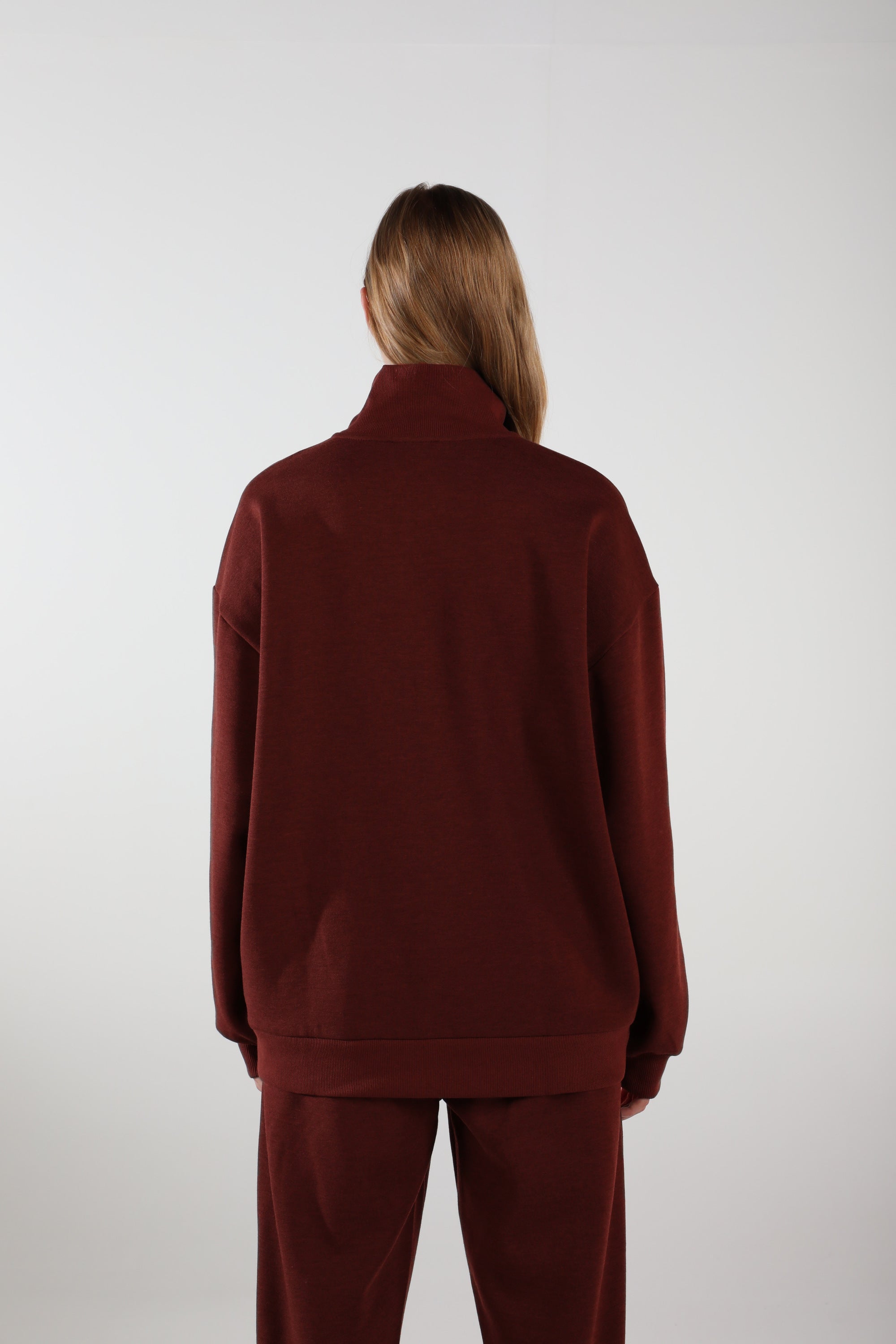 Half-Zip Pullover Sweatshirt / Burgundy