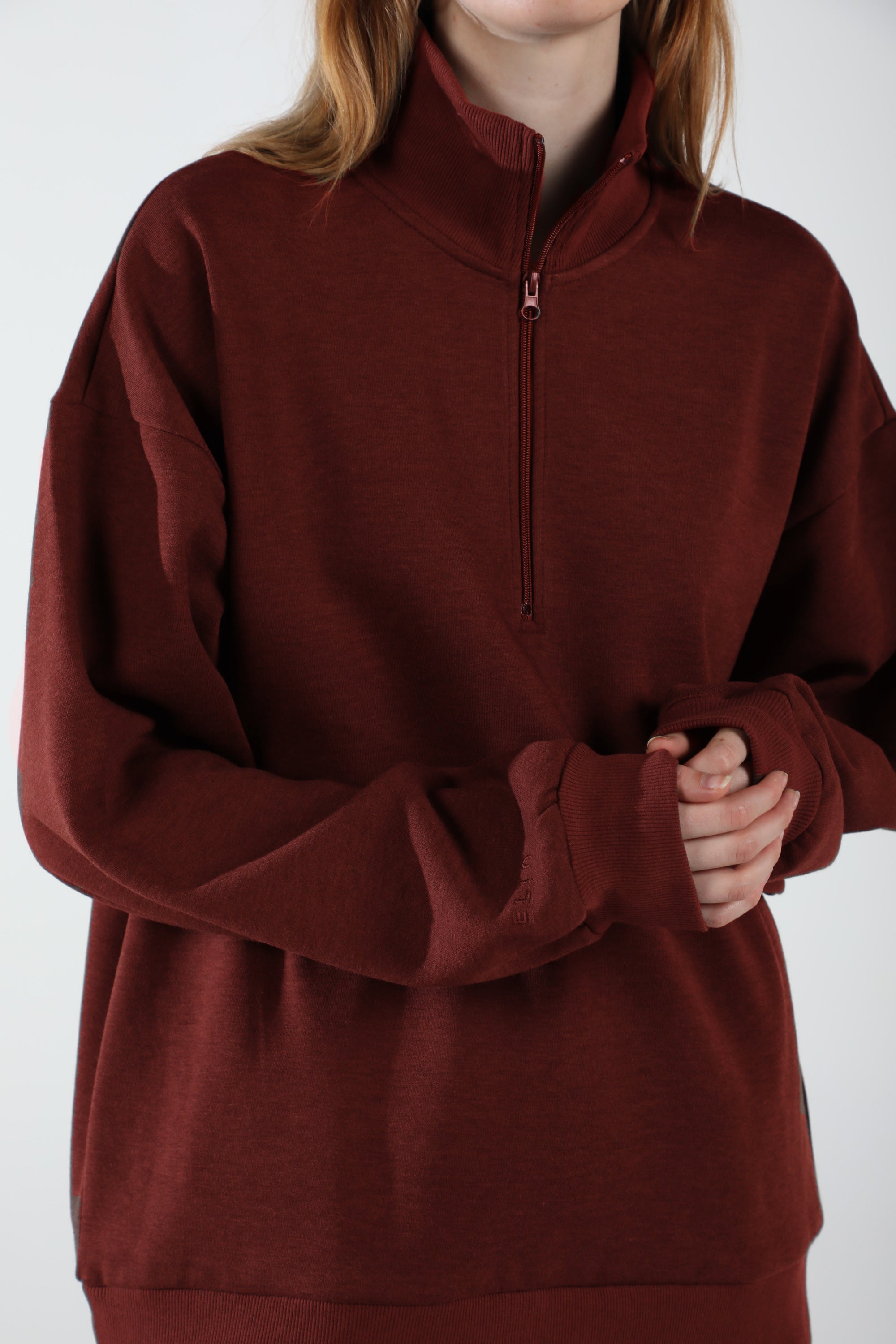 Half-Zip Pullover Sweatshirt / Burgundy