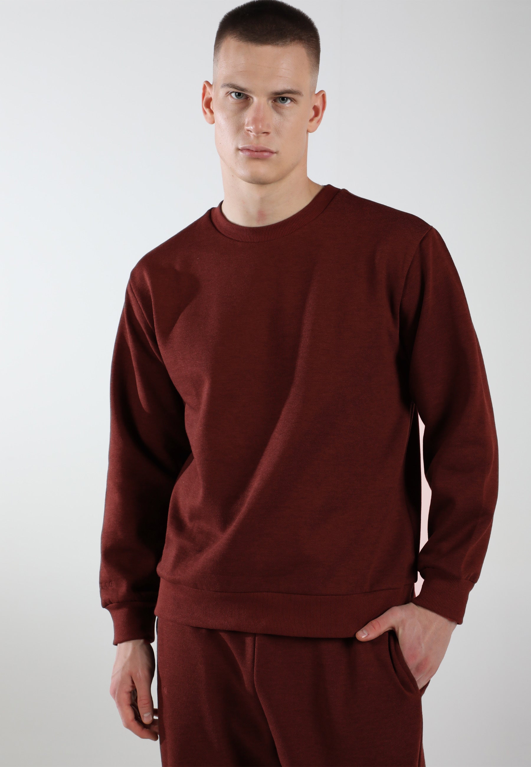 Oversized Crewneck Sweatshirt / Burgundy