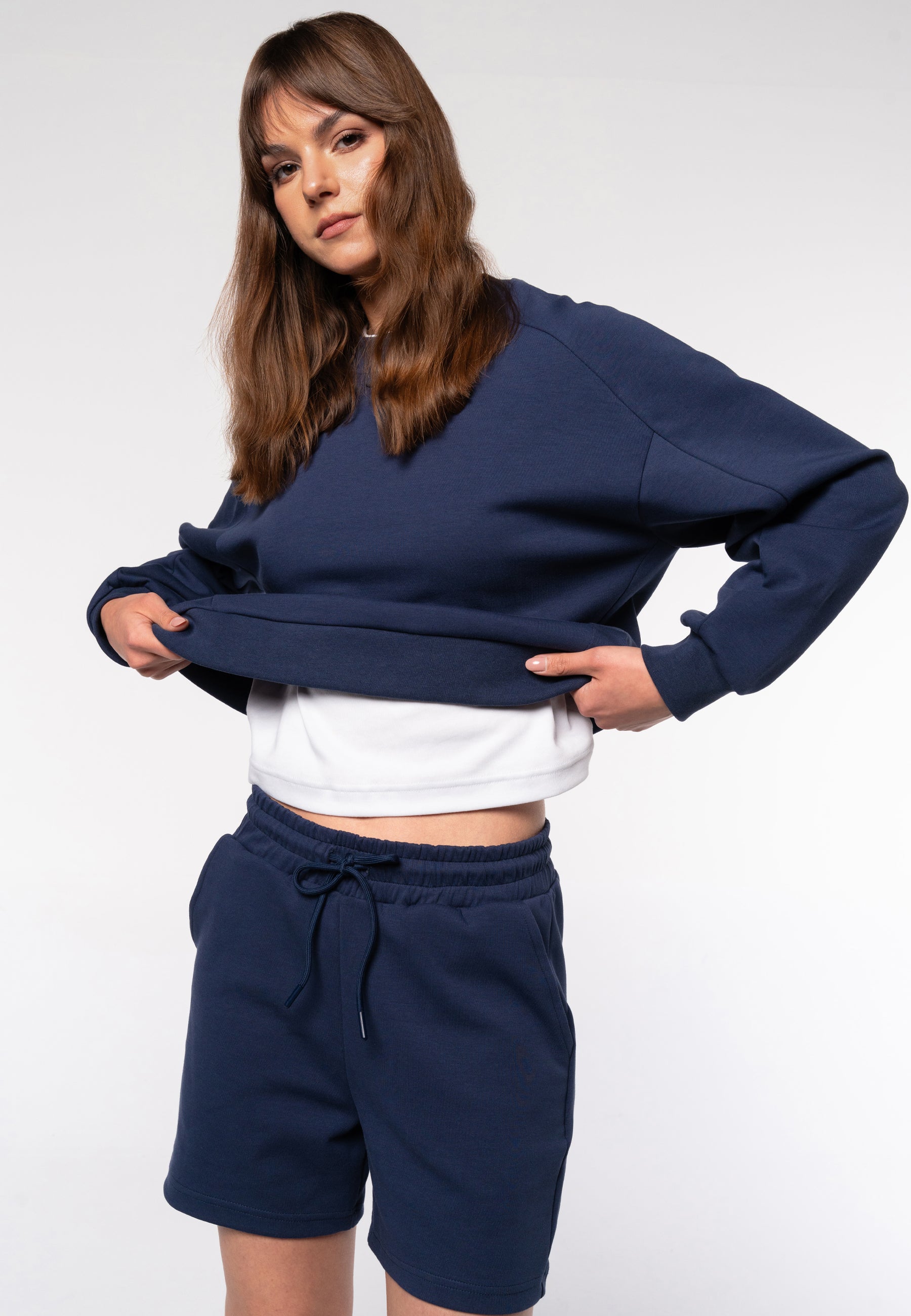 The City – Kurzes Sweatshirt mit Rundhalsausschnitt und lockerer Passform - Beige