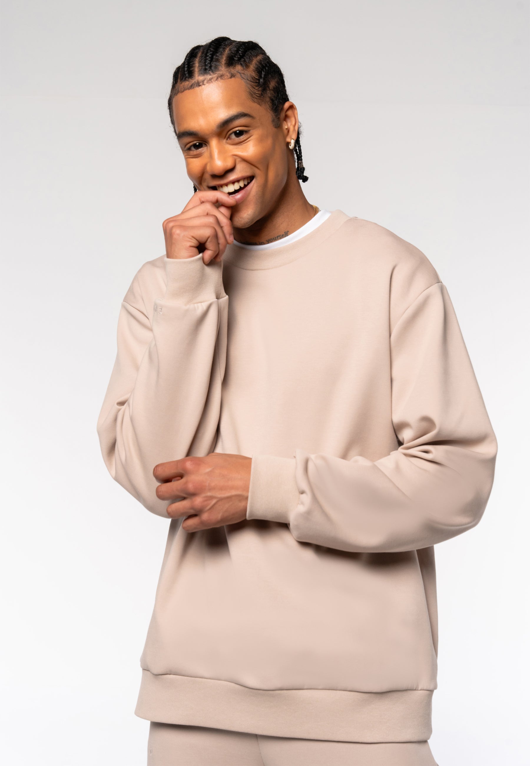 The City Sudadera holgada con cuello redondo - Beige