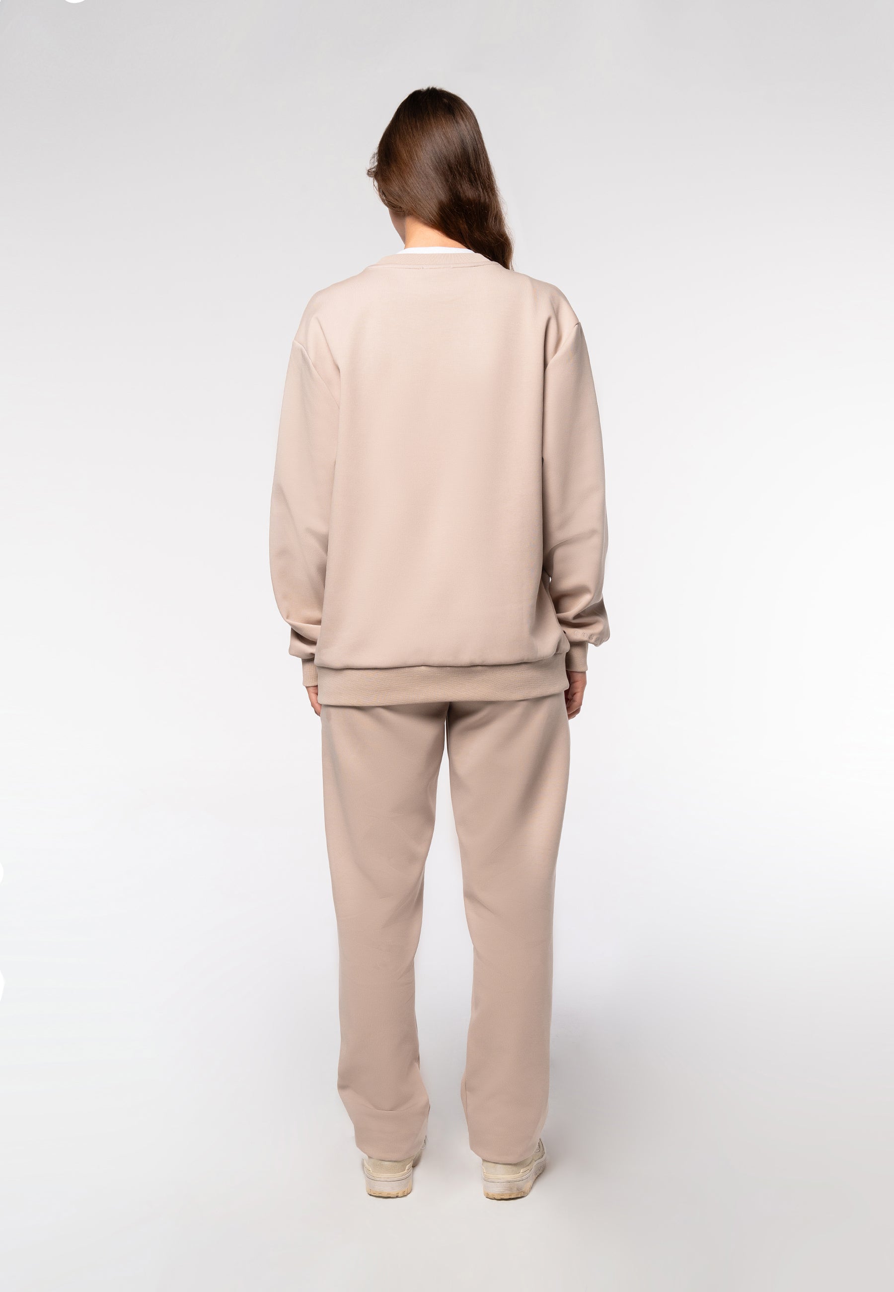 The City Sudadera holgada con cuello redondo - Beige