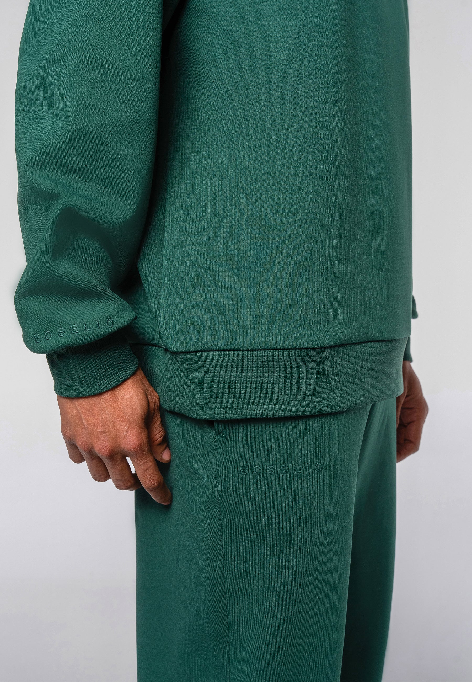 The City Sudadera holgada con cuello redondo - Verde oscuro