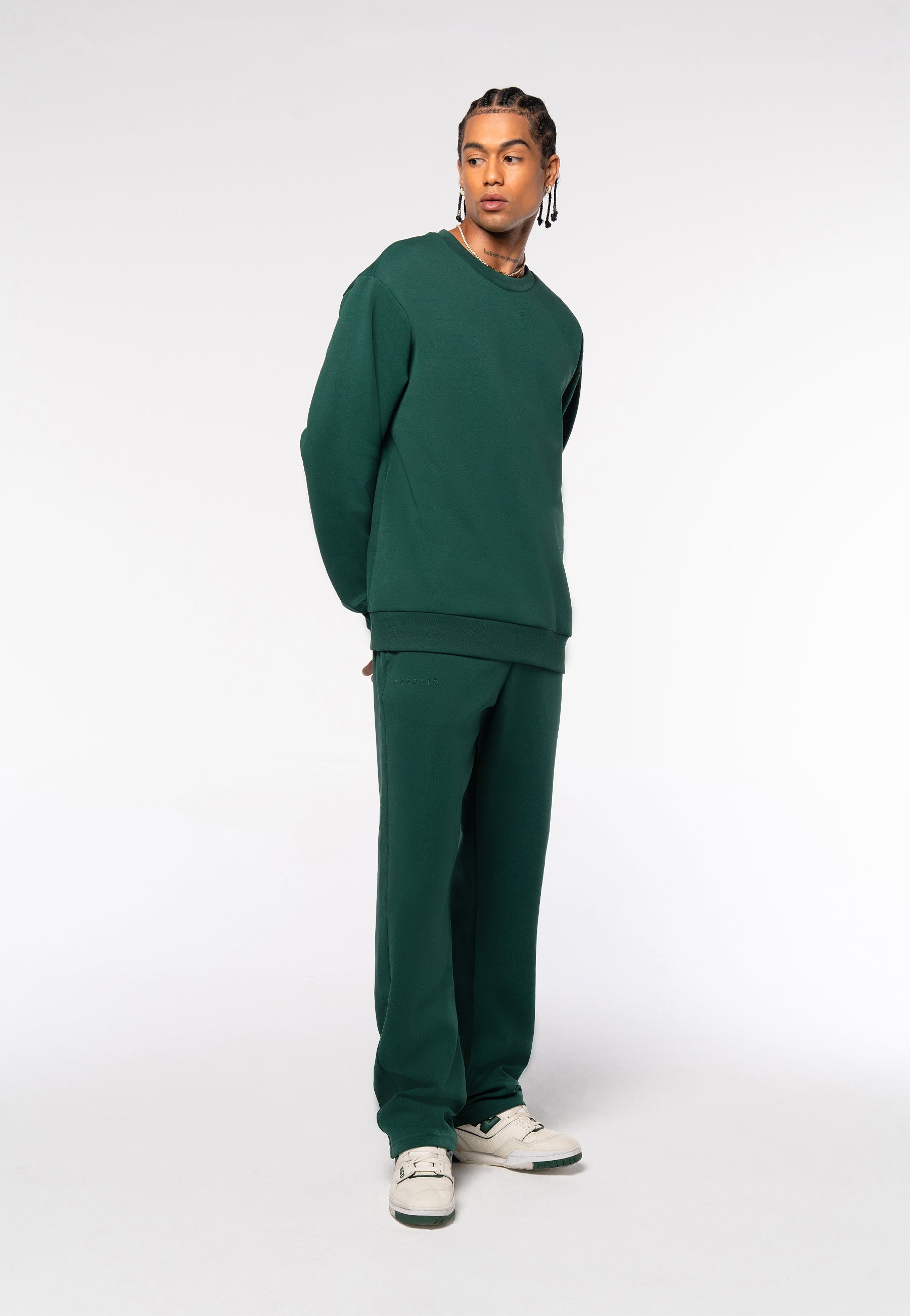 Unisex Straight-Leg Pants / Dark Green